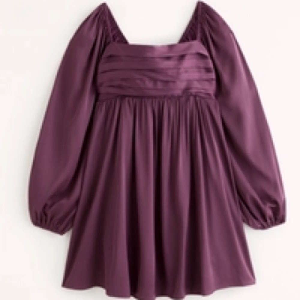 Abercrombie & Fitch Emerson Satin Long-Sleeve Mini Dress